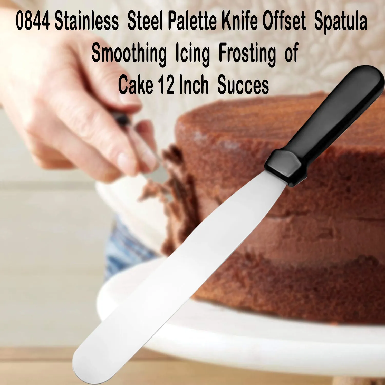 0844 Stainless Steel Palette Knife Offset Spatula for Spreading and Smoothing Icing Frosting of Cake 12 Inch