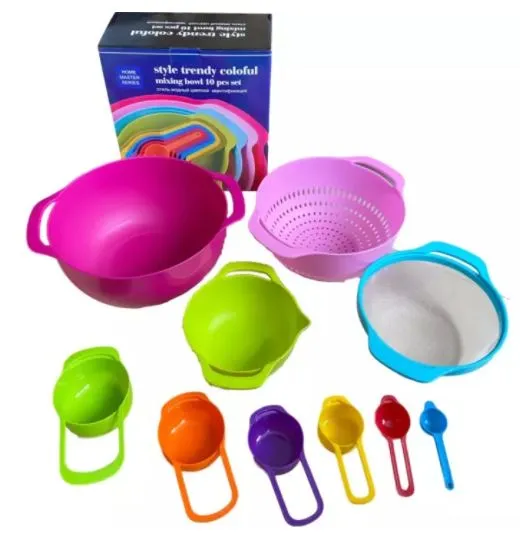 10 pcs Nesting Mixing Bowl and Measuring Tools