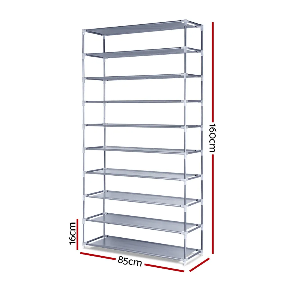 10-Tier Stackable Shoe Rack, Holds 50 Pairs, Artiss