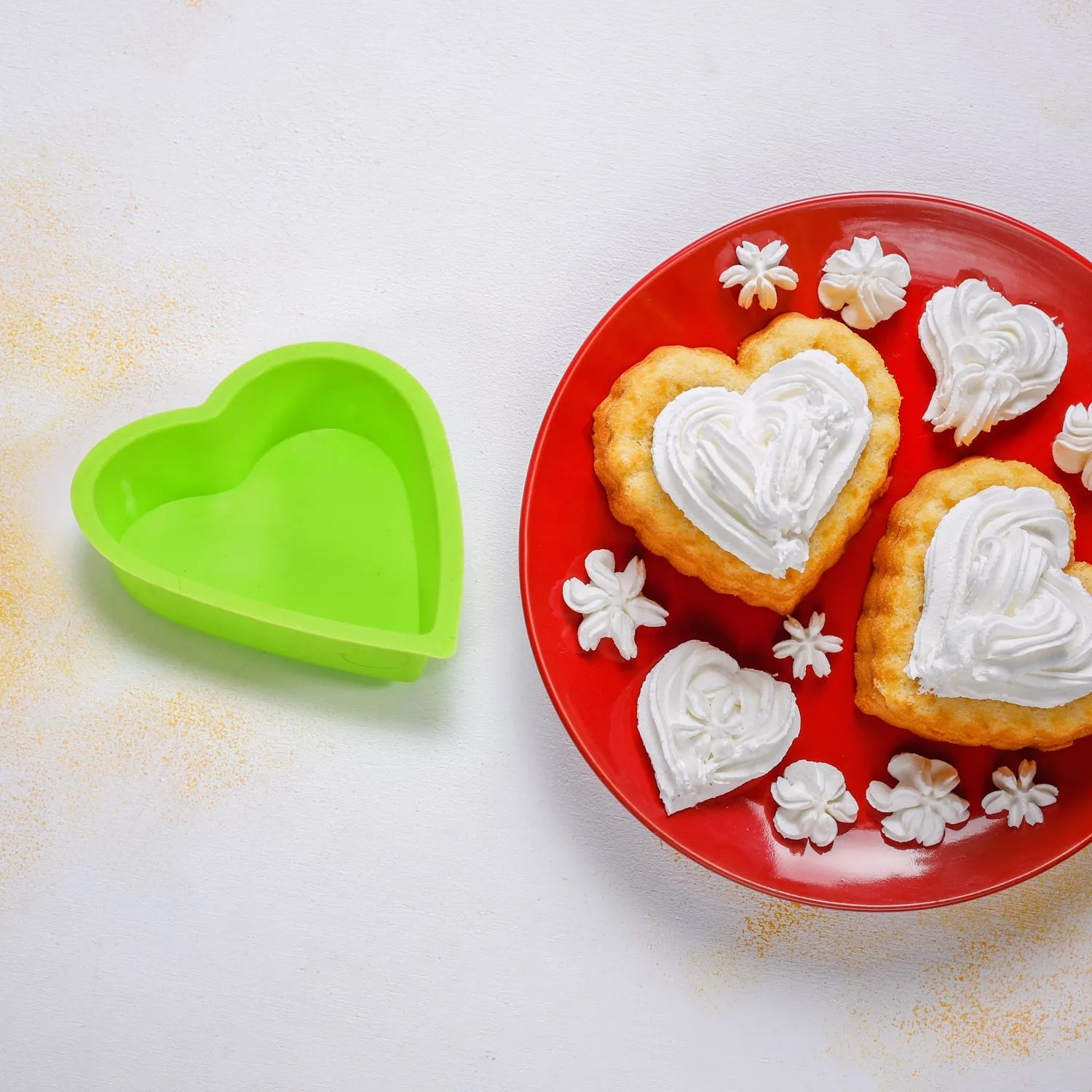 2723 Heart-shaped Mold Silicone Mold Cake Mold Cake Tools Baking Tools Bakeware Cake Tool (pack of 6)