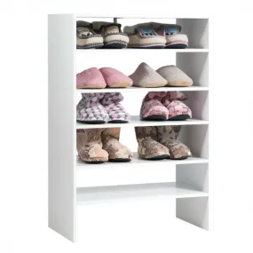 3 pcs 24-Inch 2-tier  Horizontal Stackable Shoe Rack-White