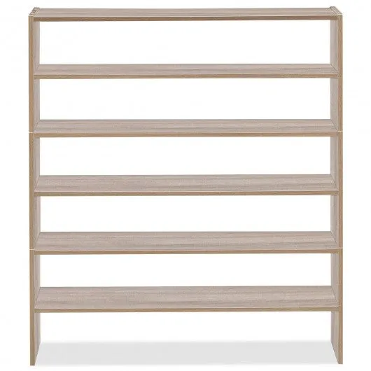 3 Pcs 31-Inch Stackable Shoe Rack-Natural