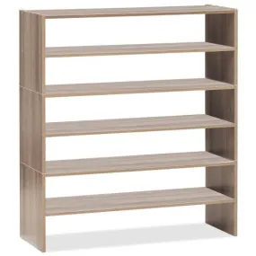 3 Pcs 31-Inch Stackable Shoe Rack-Natural