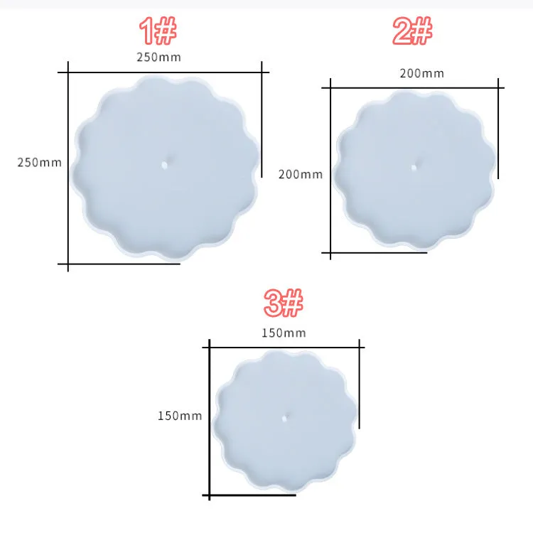 3 Tiers Flower Shaped Round Resin Silicone Mold