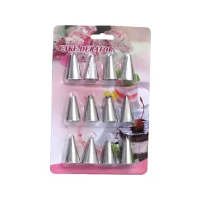 4641 Cake Decorating Stainless Steel Nozzle (12pcs)