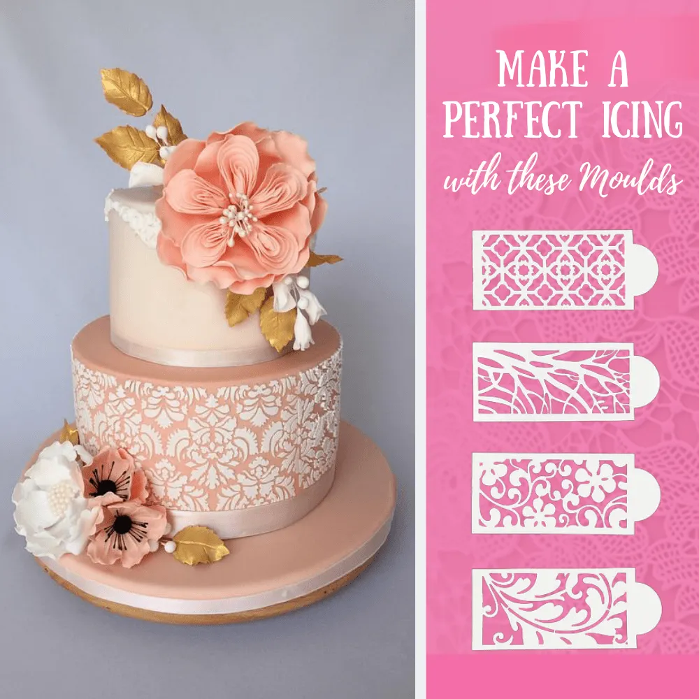 Beautifully Embossed - Cake Lace Mold (7 pcs set)