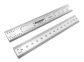 Benchmark Tools™ Rigid 150mm (6") English/Metric Brushed Steel Machinist Rulers