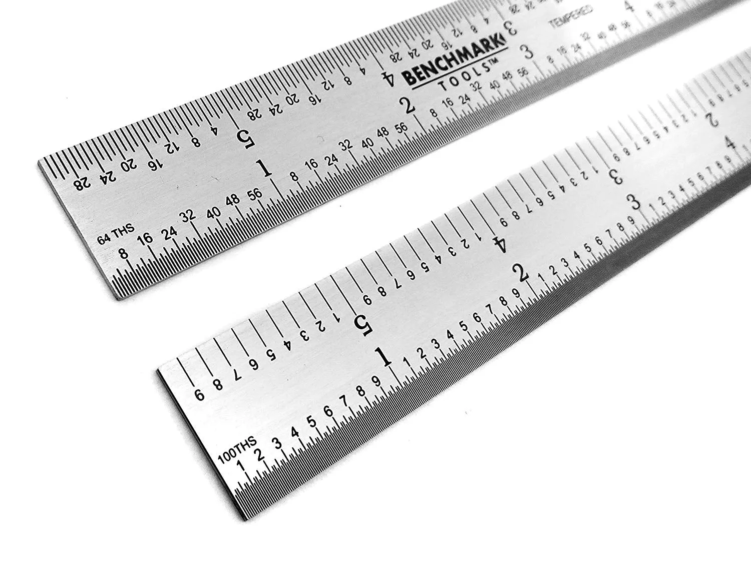 Benchmark Tools™ Rigid 6" 5R Polished Stainless Steel Machinist Rulers