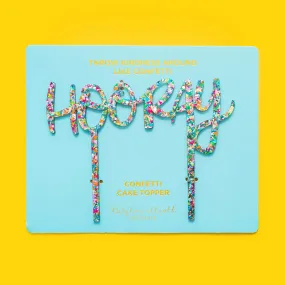 Cake Topper - "Hooray" - Colorful Confetti - Taylor Elliott Designs