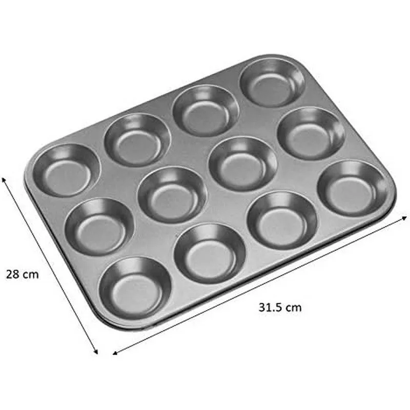 Chef Aid 12 Cup Shallow Non-Stick Bun Tin