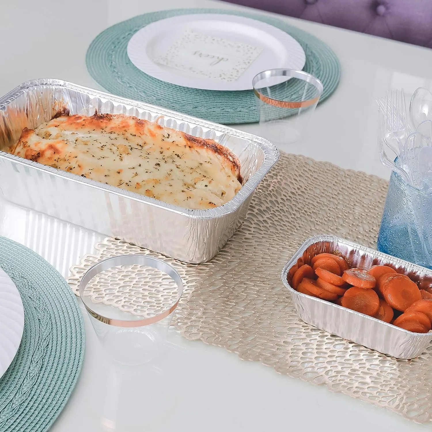 Disposable Aluminum 5lb Rectangular Loaf Pans: Ideal for Baking