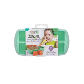 melii Baby Food Prep Silicone Tray with Lid Mint - BPA-Free, Versatile, Stackable for Convenient Freezing and Odor Protection