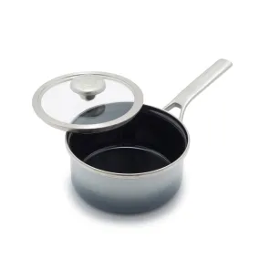 Merten & Storck Steel Core Enameled 1.5-Quart Saucepan with Lid | Cloud Gray