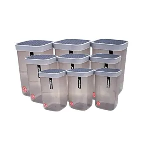 NAYASA Fusion Plastic Containers Set of 9 - 750ml, 1000ml, 1500ml