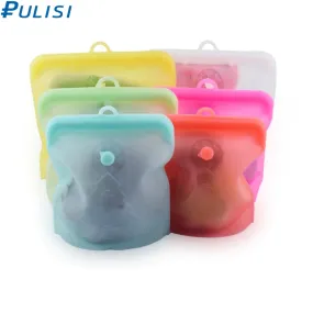 Reusable Food Bag 1500ml 1000ml 500ml Leakproof Containers Reusable Fresh Bag Food Storage Bag Freezer Bag Snack