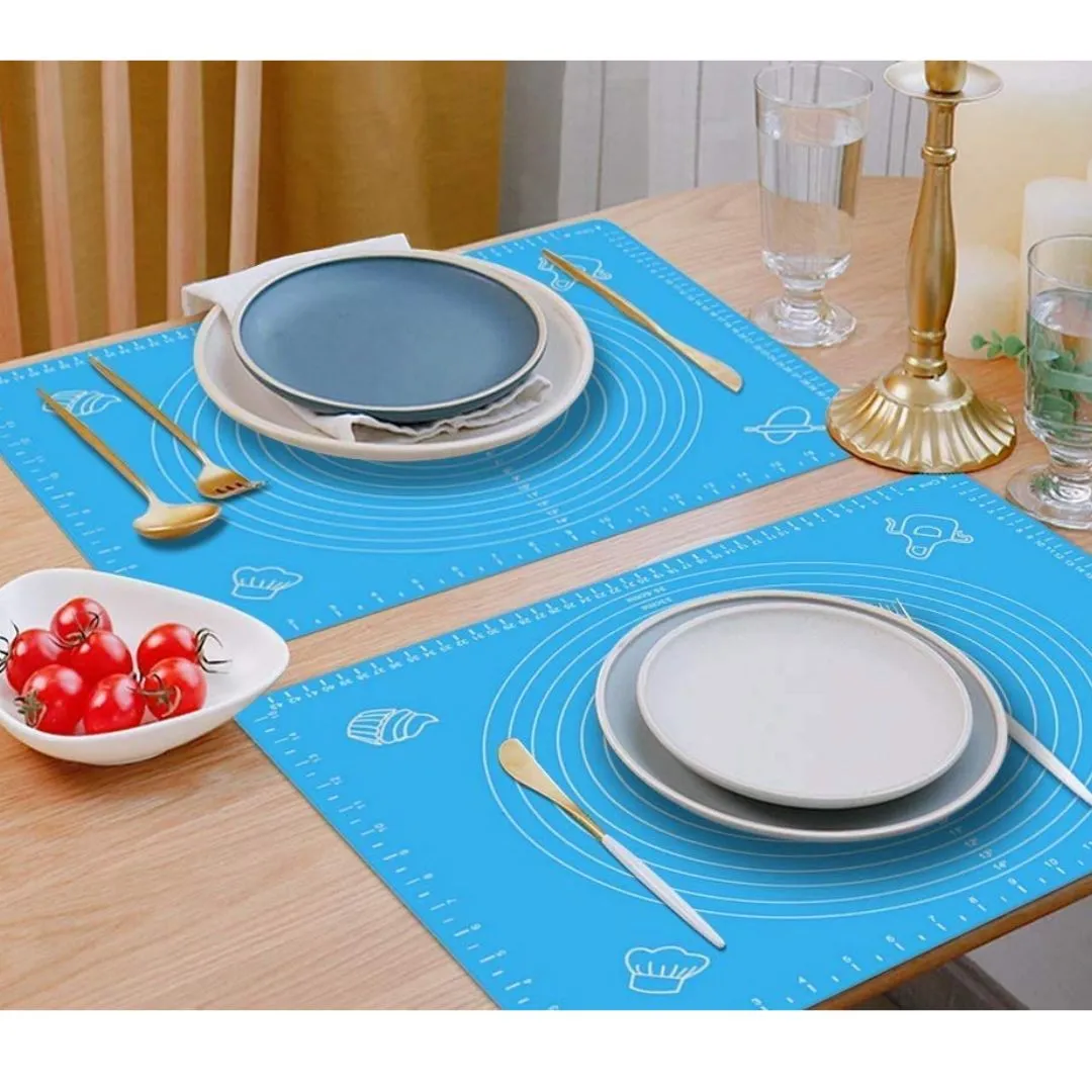 Silicone Baking Mat |  Atta Kneading Mat | Rolling Mat Stretchable for Kitchen Roti Chapati  – Multicolor