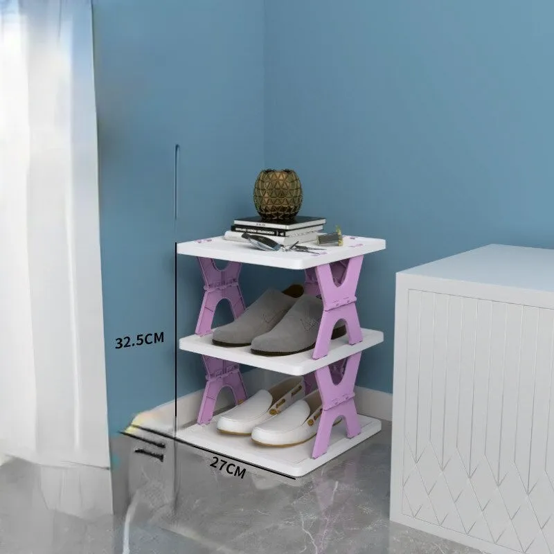 Space Saving Foldable Stackable Shoe Storage Rack