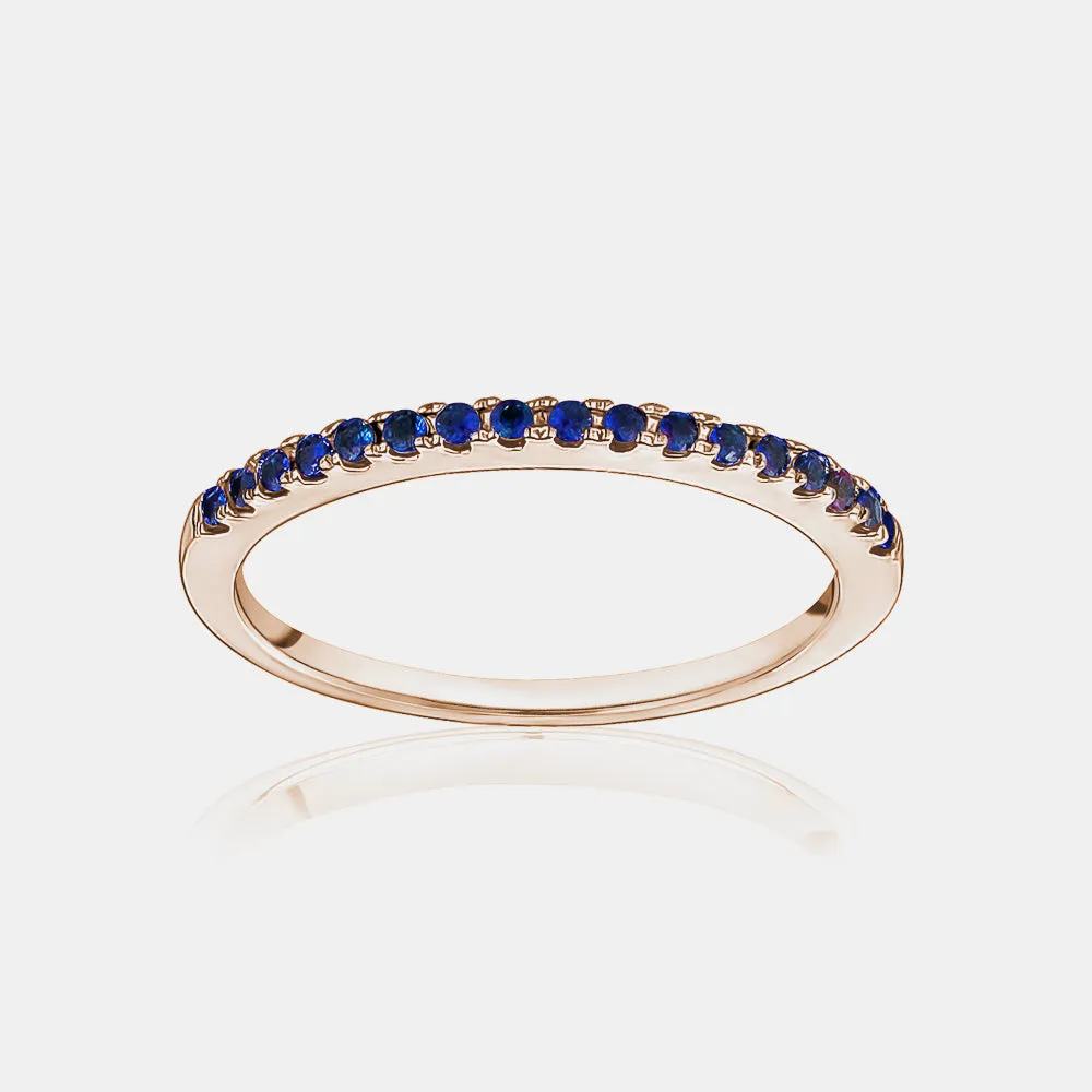 Stackable Pavé Blue Sapphire Ring