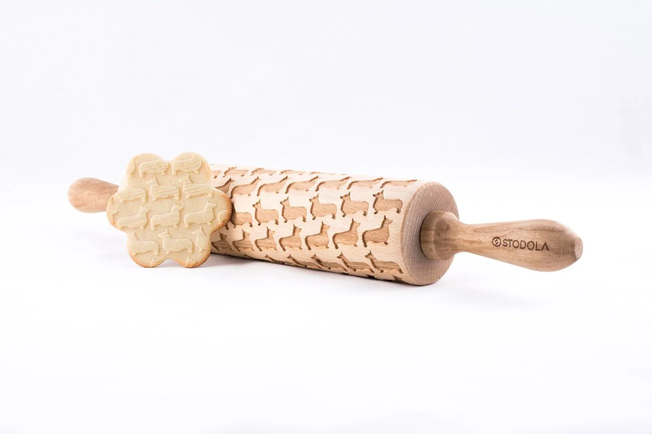 Welsh Corgi Embossed Rolling Pin